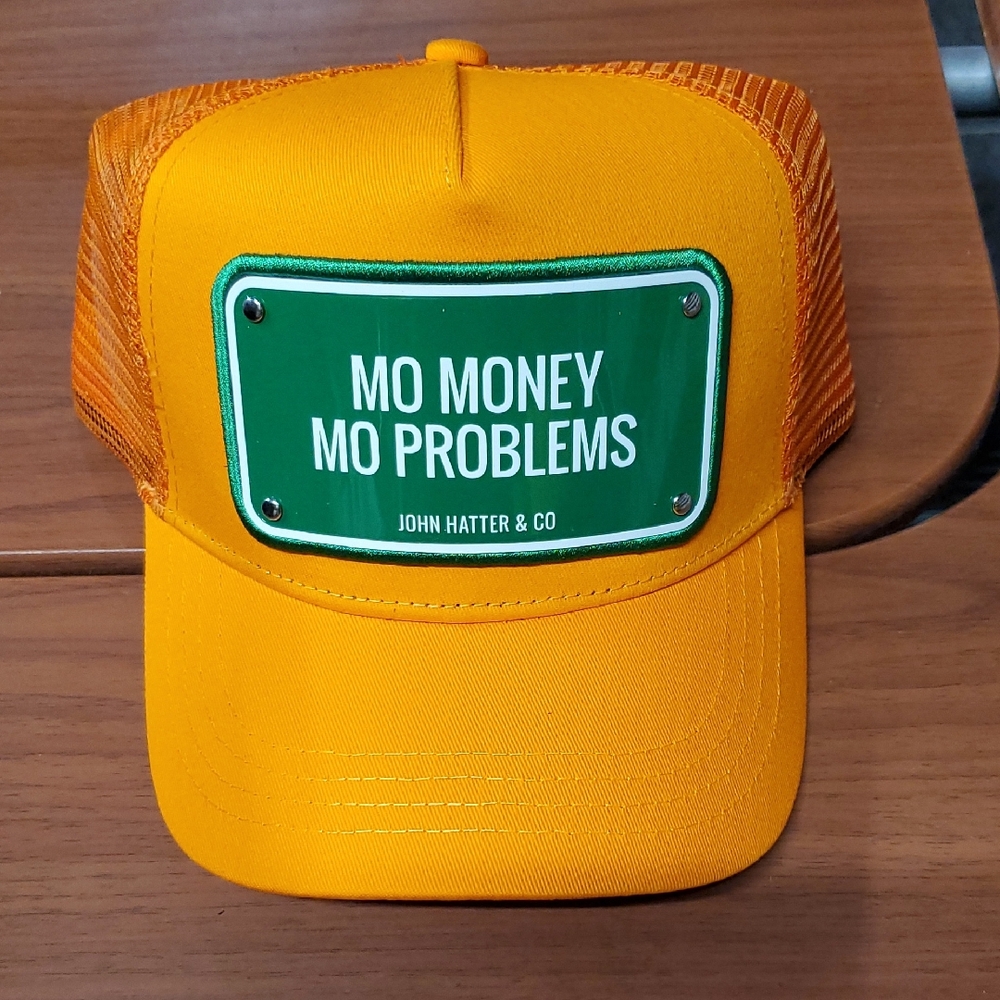 Orange Mo Money Mo Problems Trucker Cap